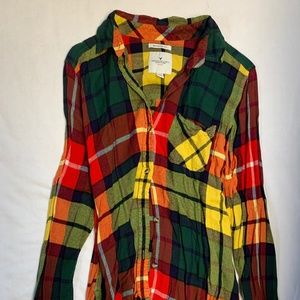 AE M Flannel Boyfriend Fit